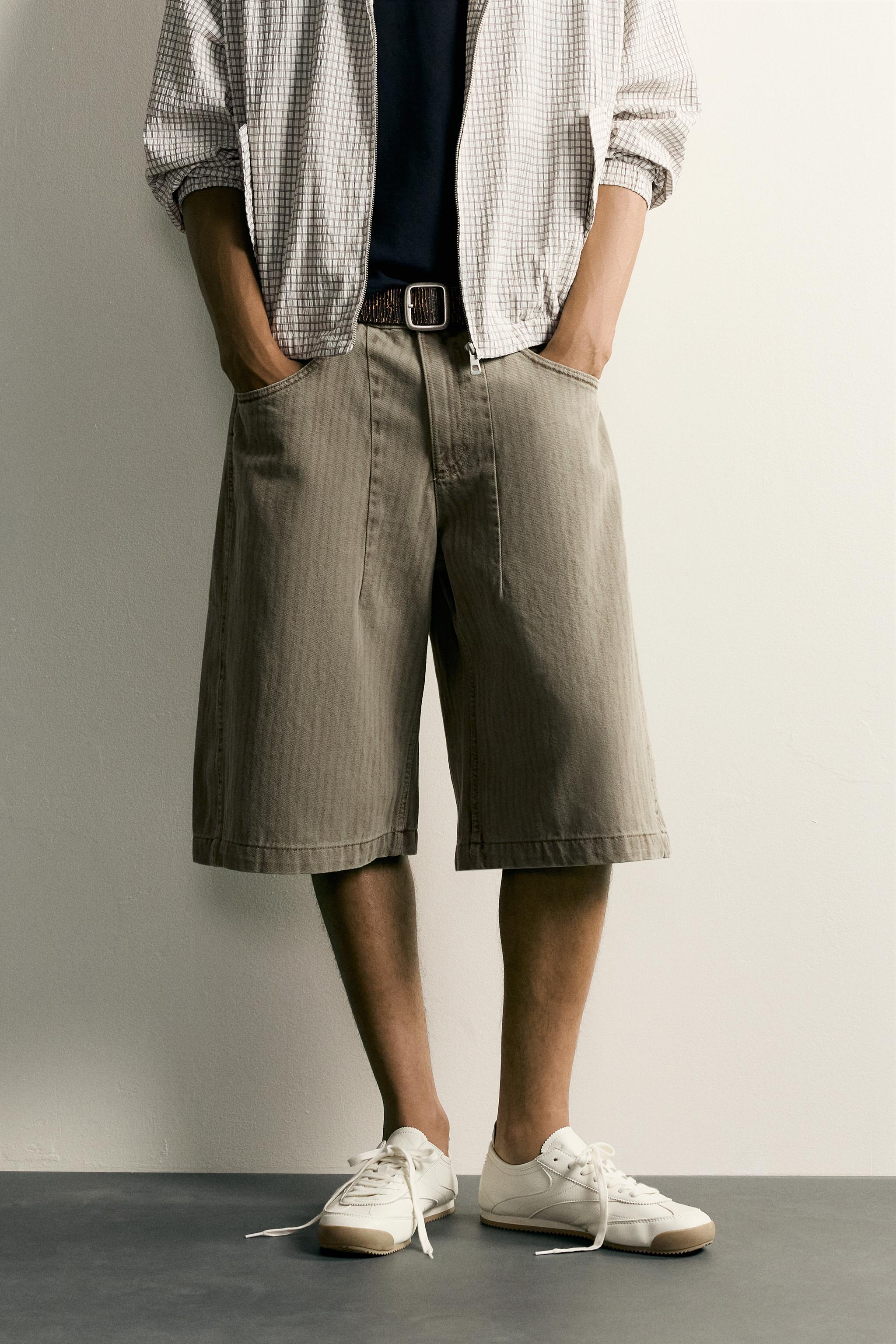 STRIPED WASHED JORTS
